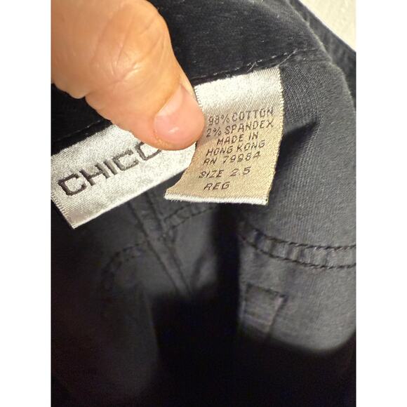 Chico’s Black Velvet Velour Boot Cut Mid Rise Pants Size 14 - Picture 7 of 7